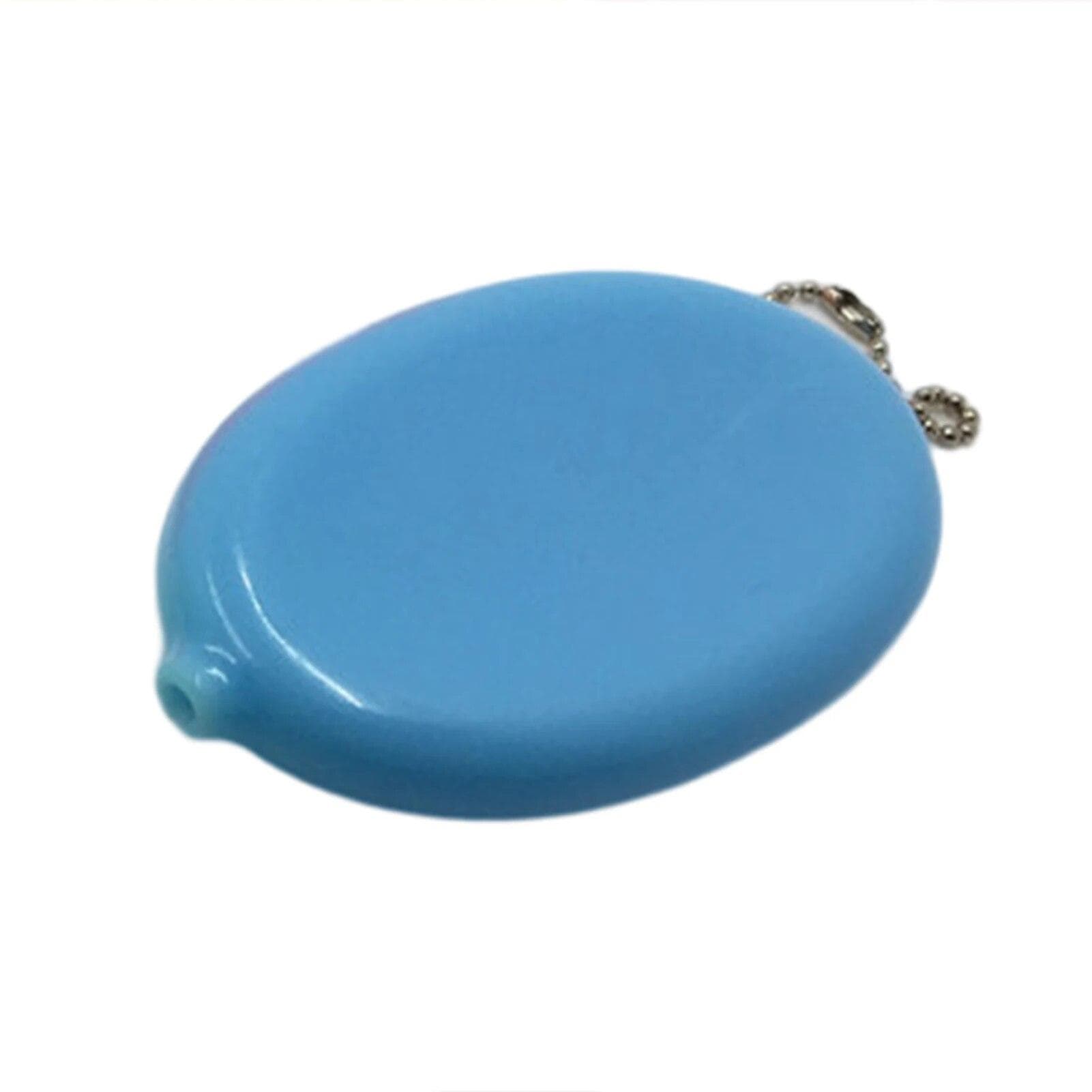 Oval Squeeze Coin Purse Holds Change Mini Coin Purse Coin Holders with Chain for Men Women One Size blue