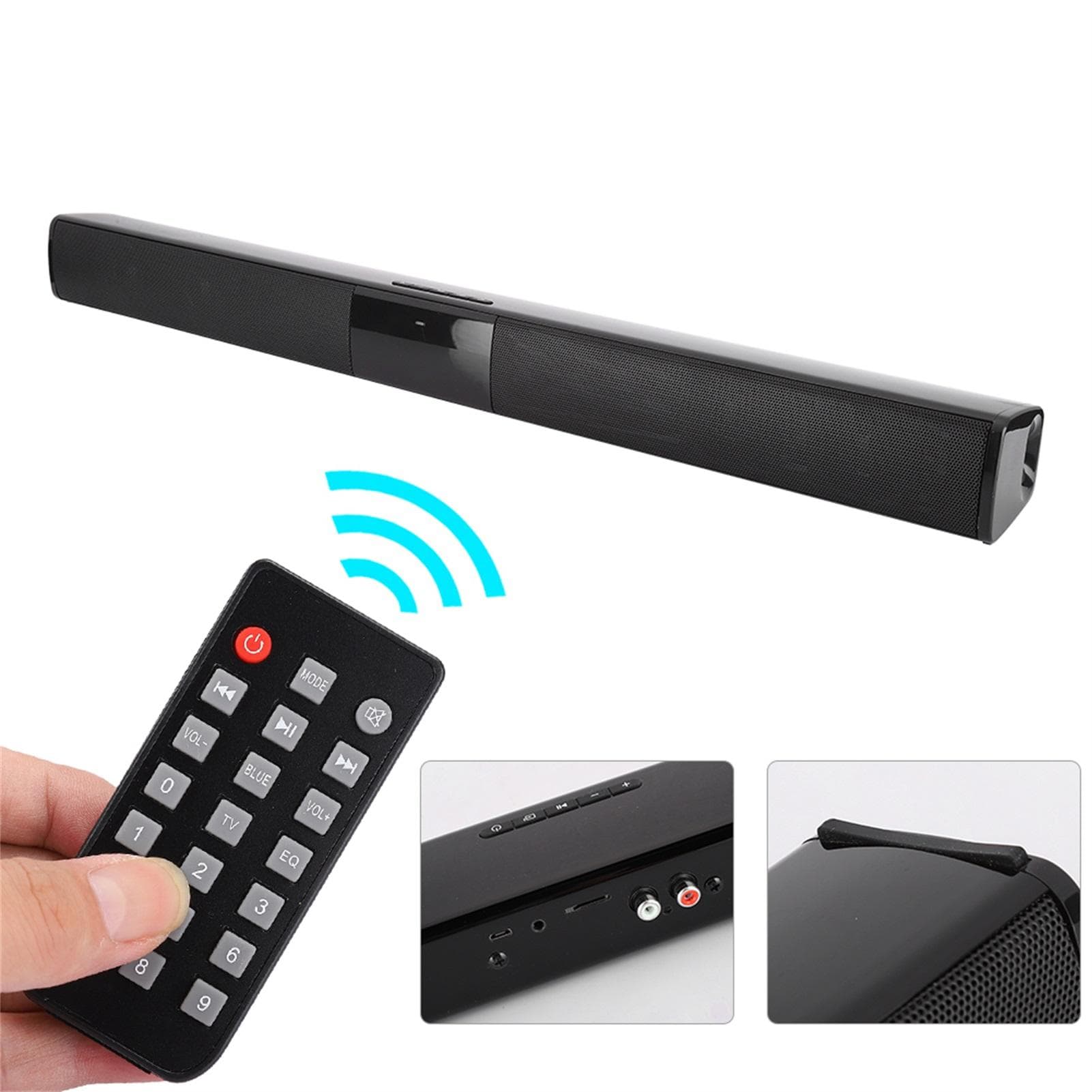 BS‑28B Bluetooth Speaker Wireless TV Stereo Strip Memory Card Soundbar (Remote Control with Battery)