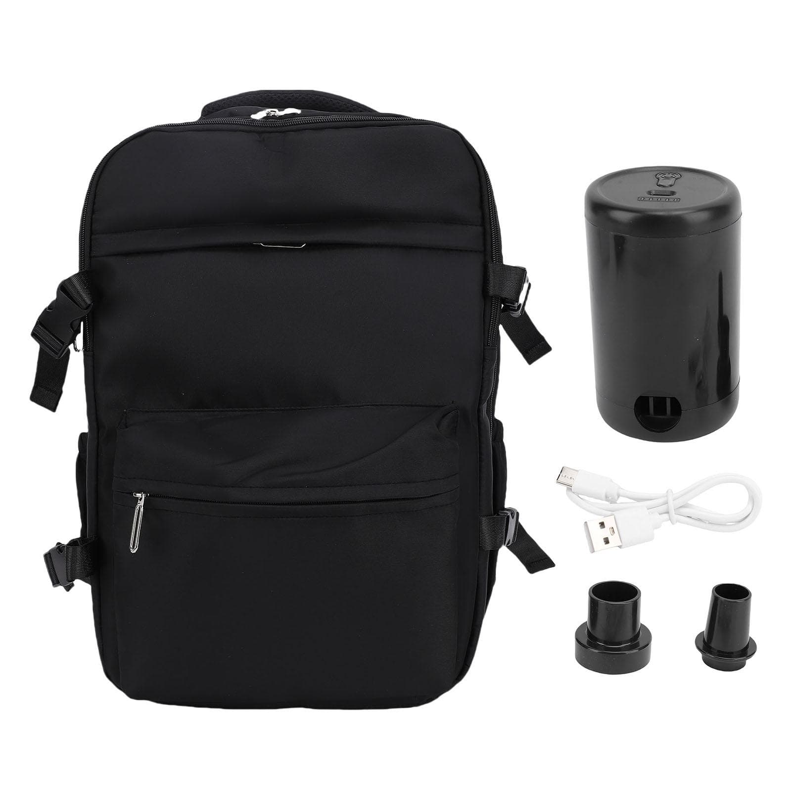 Vacuum Backpack 27L Large Capacity Water Proof 180 Degree Opening Compression Backpack with Pump black