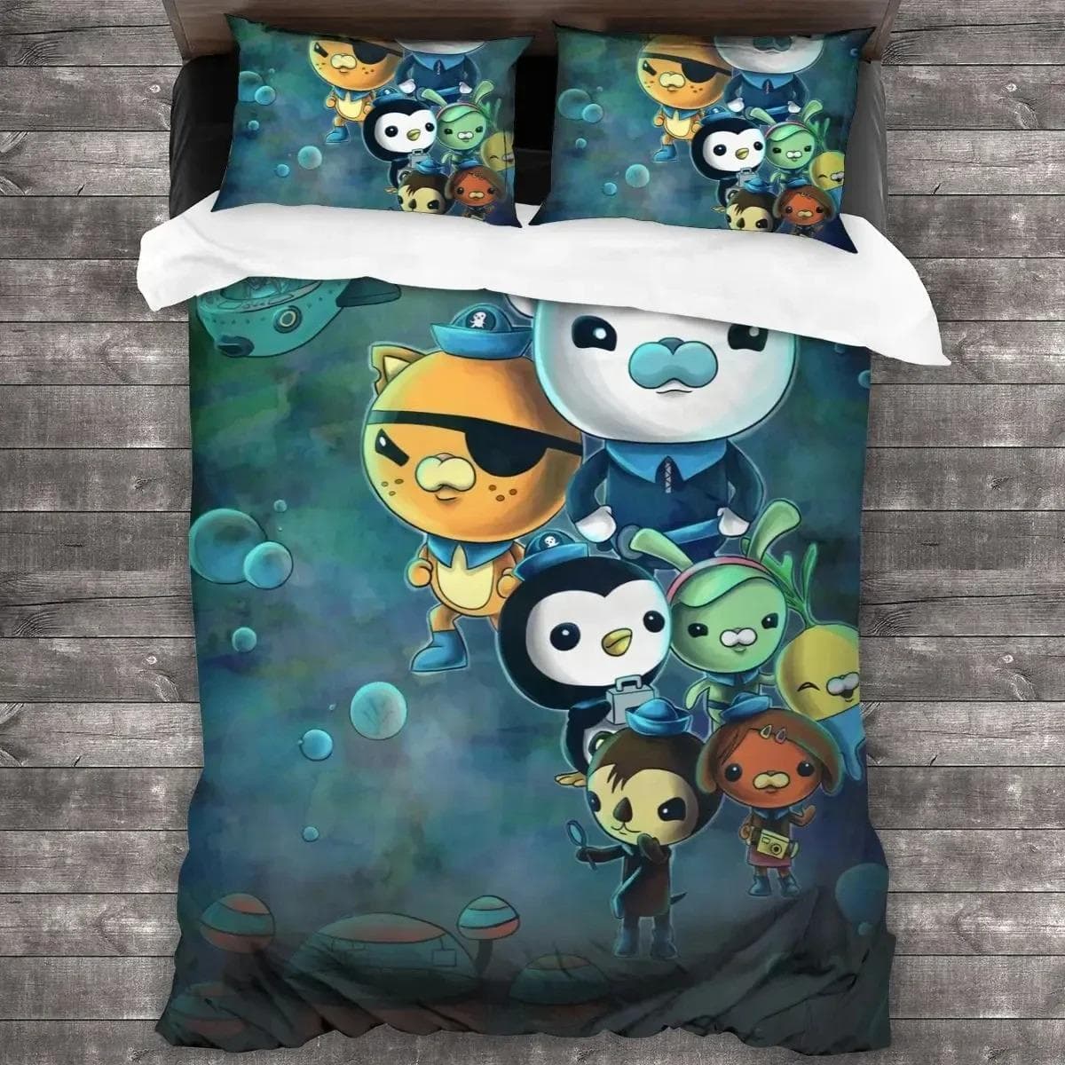 Cartoon Octonauts Bedding Set Duvet Cover Bed Set Quilt Cover Pillowcase Comforter king Queen Size Boys Adult Bedding Set AU Single 140x210cm