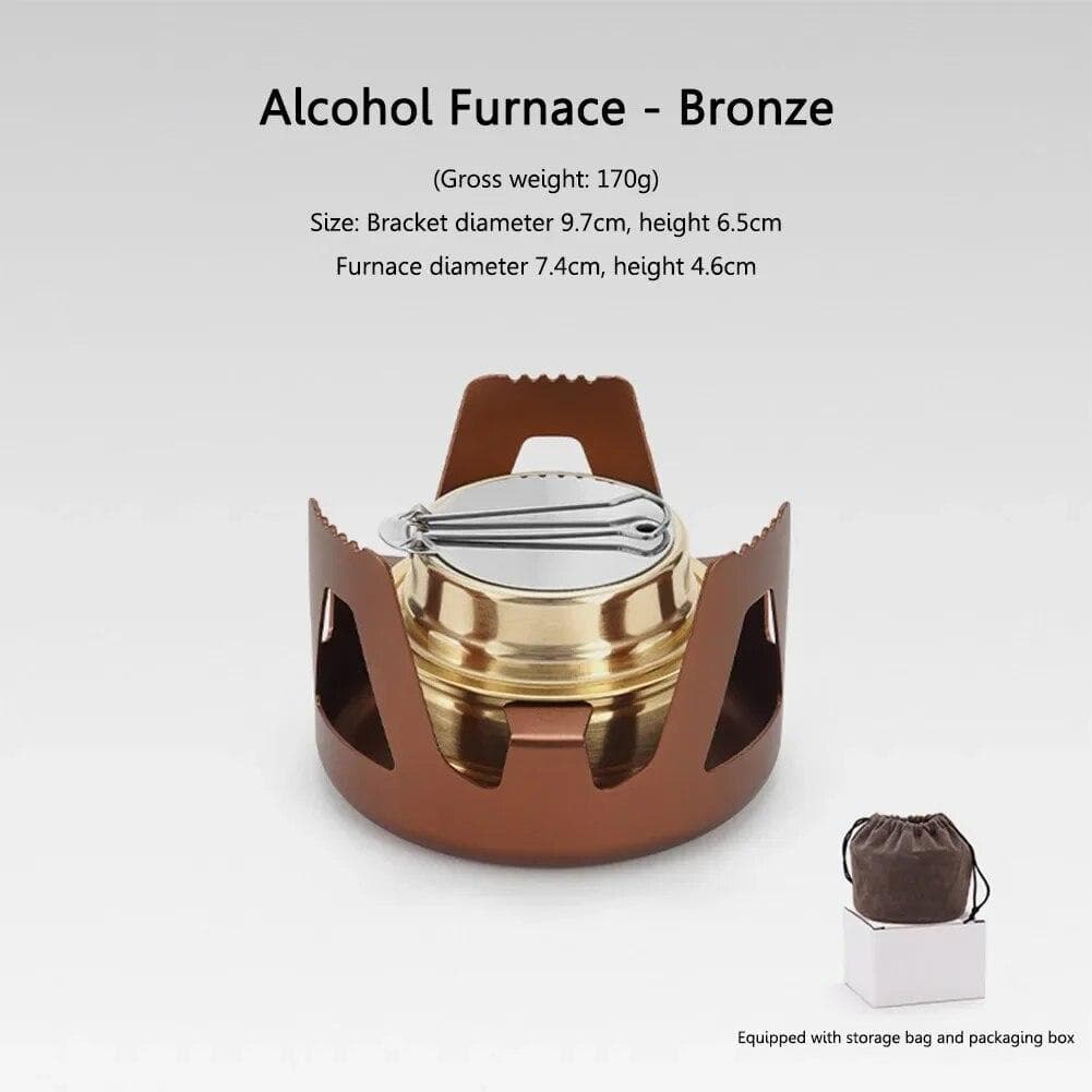 Portable Mini Alcohol Stove Burner Adjustable Firepower Gasoline Stove Aluminum Alloy Bracket Ultralight Brass Camping Stoves