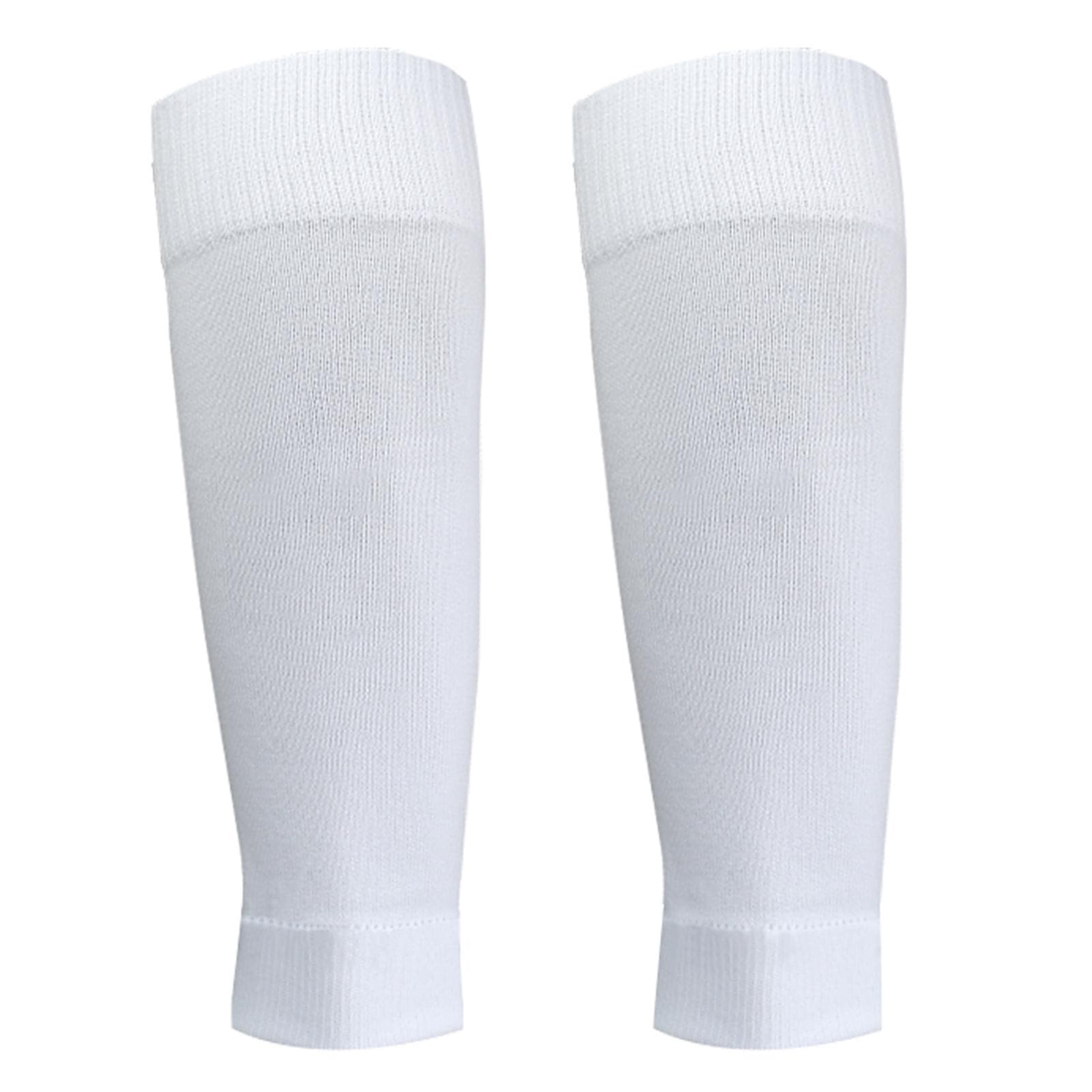 1 Pair Shin Guard Socks Men Women Soccer Shin Socks Football Calf Sleeves white
