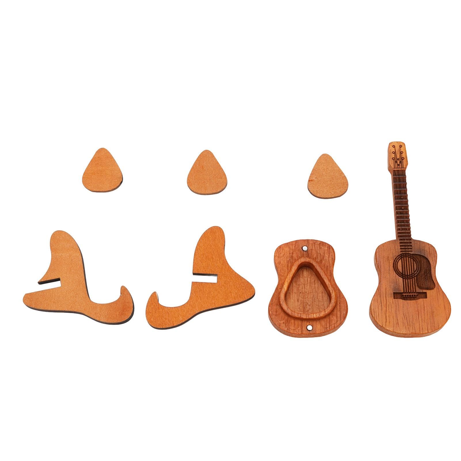 Guitar Pick Holder Multifunctional Oak Wood Guitar Pick Storage Box for Living Room Decoration