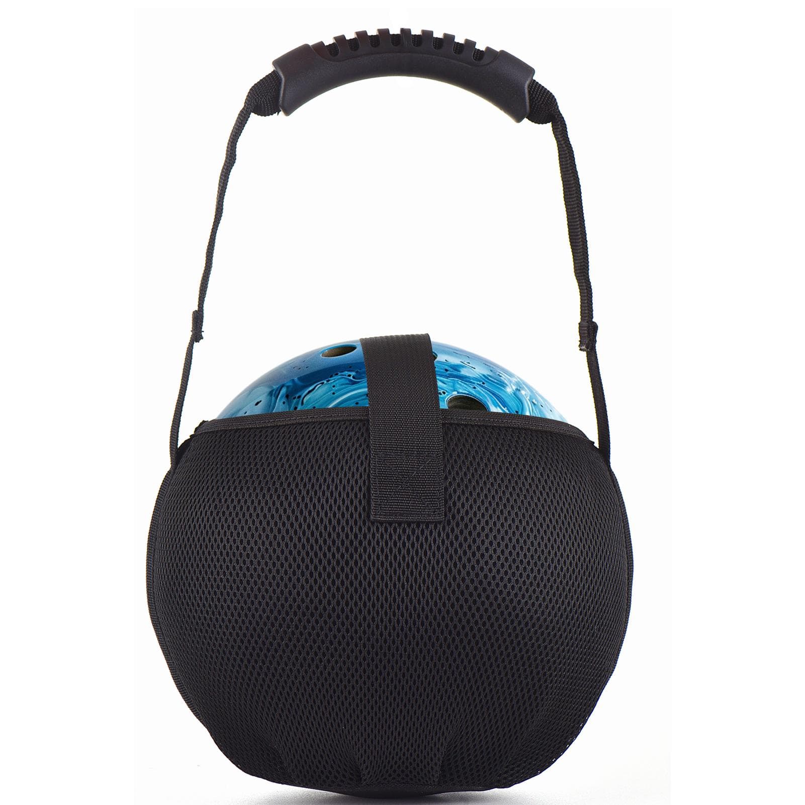 Portable Bowling Mesh Bag Single Bowling Bag with Reinforced Handle black