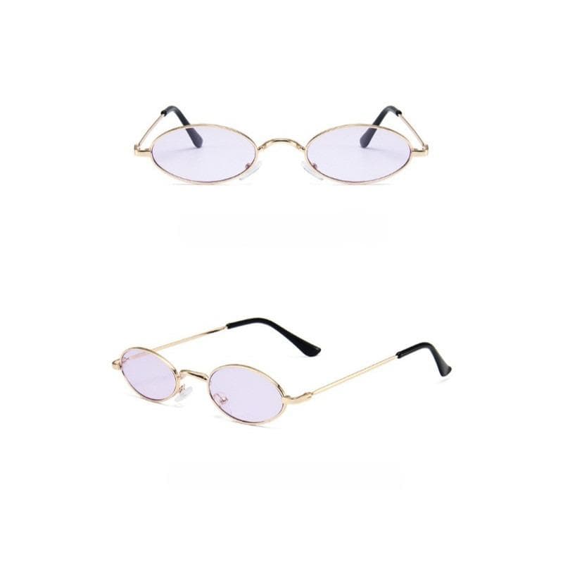 Fashion Retro Oval Metal Childrens Sunglasses Hip Hop Sun Protection UV Eyewear for Kids