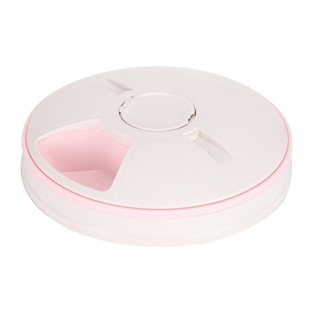 Pet Automatic Feeder Digital Timer Dogs Portion Control Dry Wet Food Dispenser 6 Meals 6 Grids Feed L