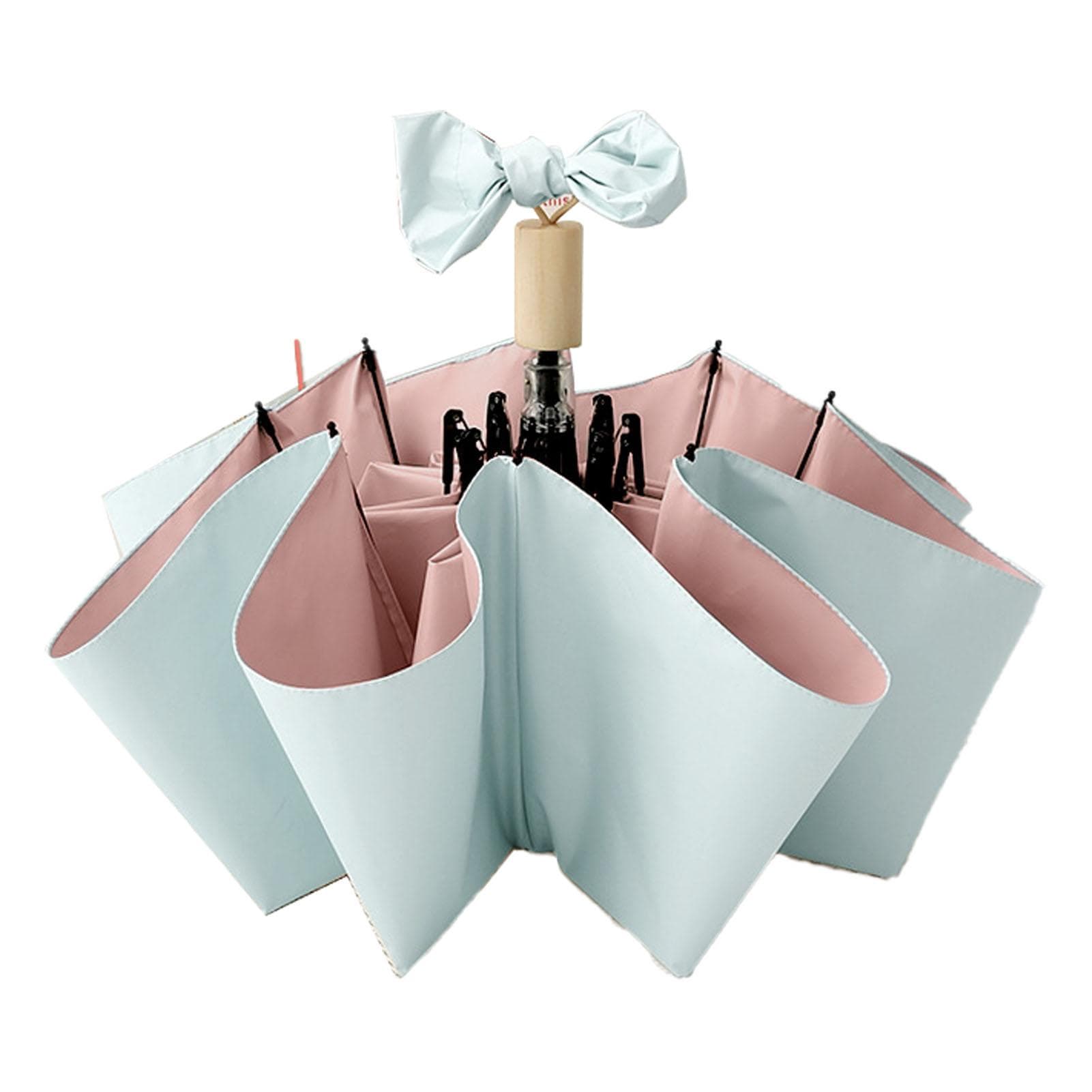 Travel Umbrella Ice Cream Color Sun Rain Proof UV Protection Foldable Portable Umbrella for Men pink