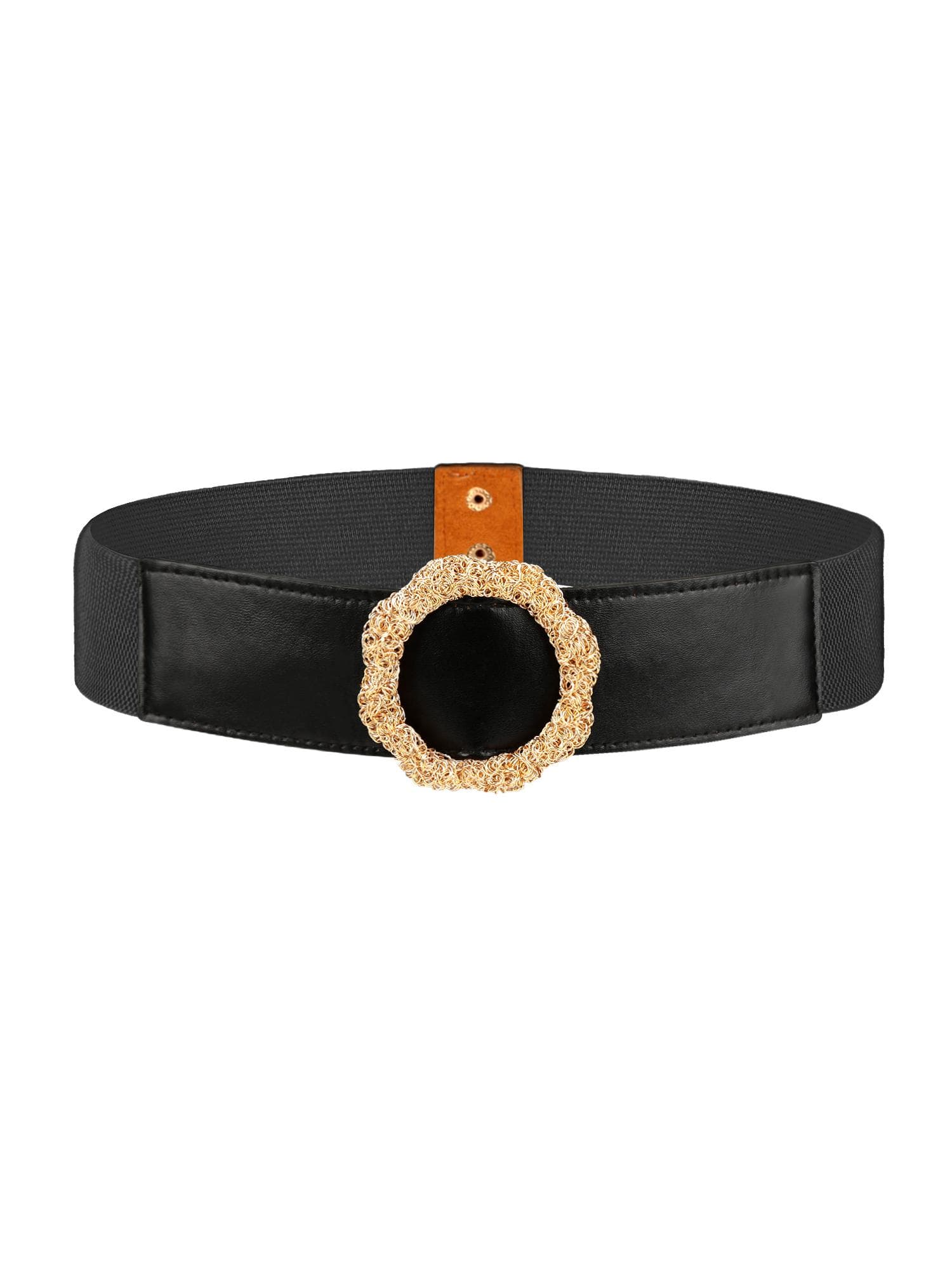Women Elastic Waist Belt Wide Waistband Adjustable Waist Strap black