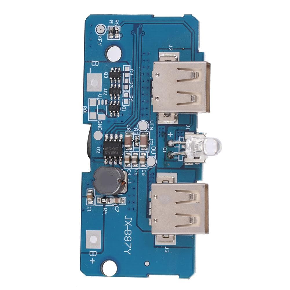 2Pcs 3.7V to 5V Boost Module 2A Dual USB with LED Light for 18650 Lithium Battery