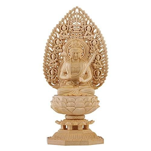 Hanro Art Carving Buddhist Statue, Kokuzo Bosatsu, Buddhist Altar Statue, Wood Carving, Cypress, Year of the Ox/Tiger, Zodiac Amulet, Principle of Goo