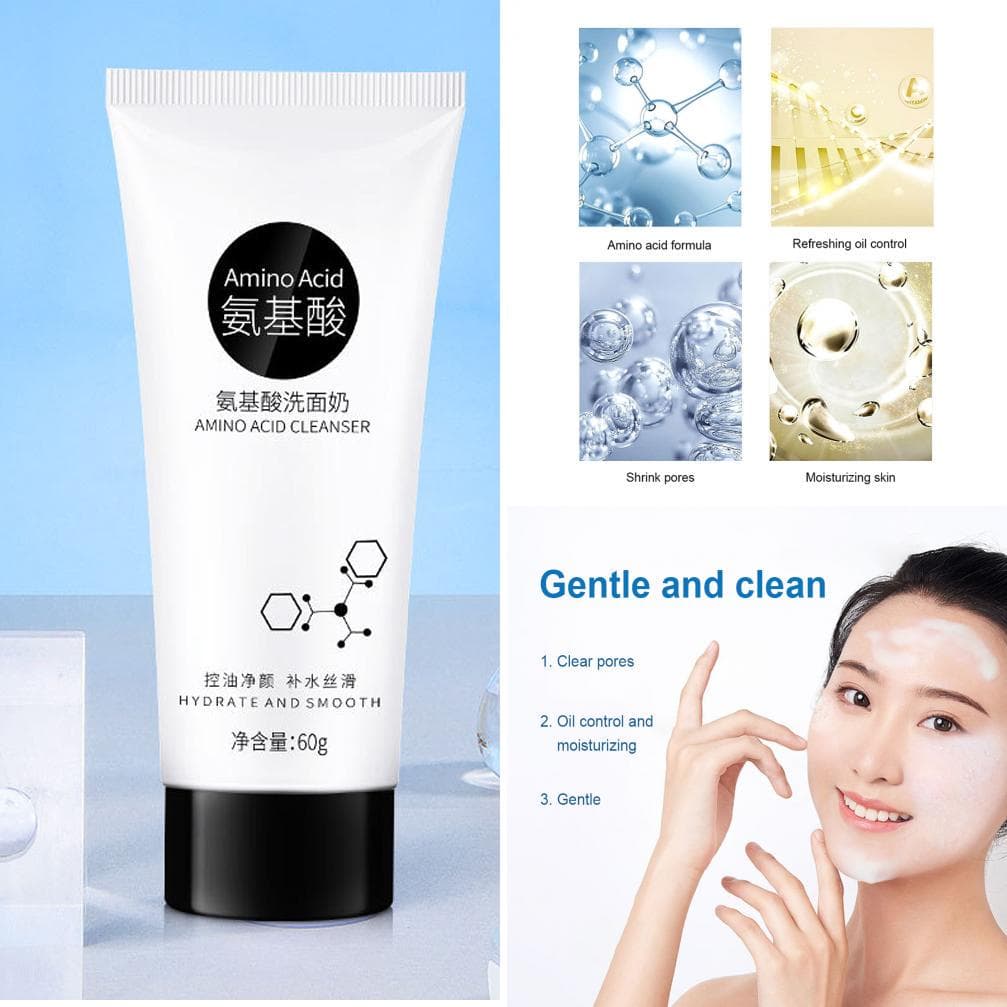 60g Blackhead Removed Acid Facial Foam Cleanser Shrink Pores Oil Control Moisturizing Deep Cleaning Cream