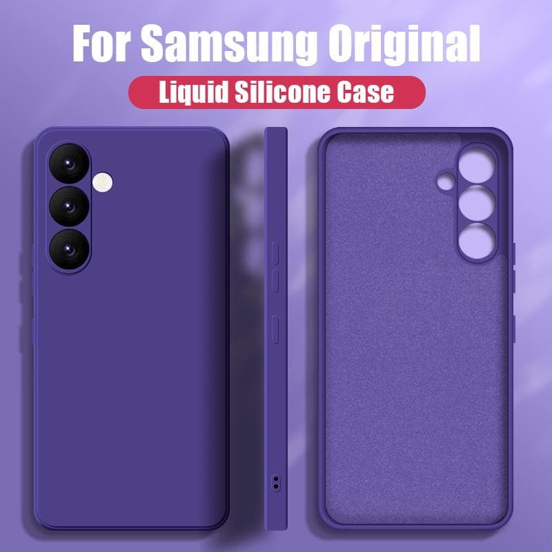 For Samsung A56 A16 A36 A55 A15 A35 A54 5G Case Liquid Silicone Phone Case For Samsung Galaxy S25 Ultra S24 FE S23 S22 S26 S21 A17 A37 A57 Cover Candy Galaxy S22 dark purple