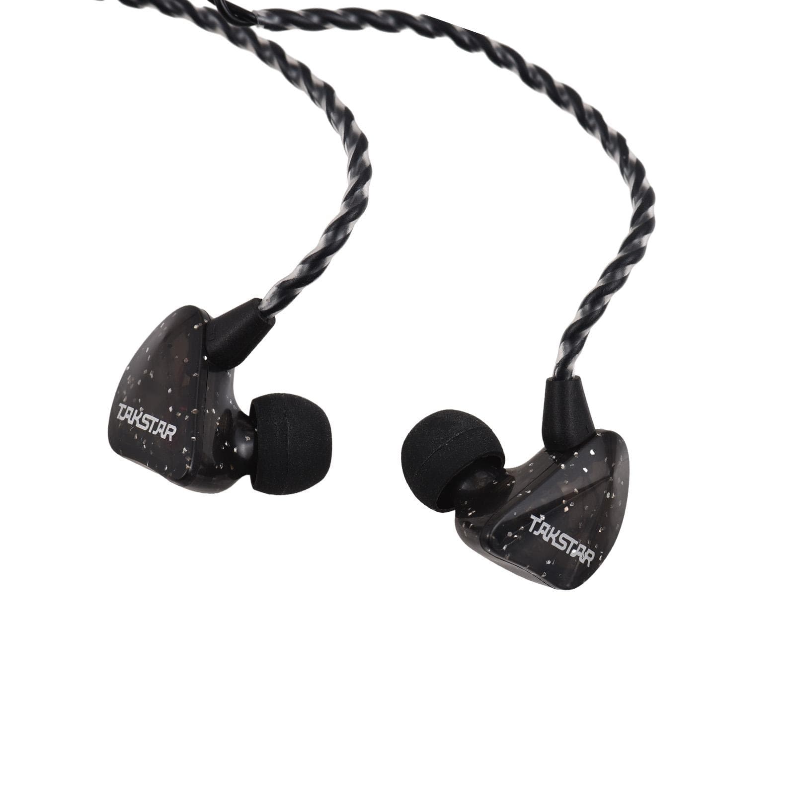 In Ear Monitoring Earphones Dynamic Stereo Earphones for Mobile Phones Sound Cards Tablets black