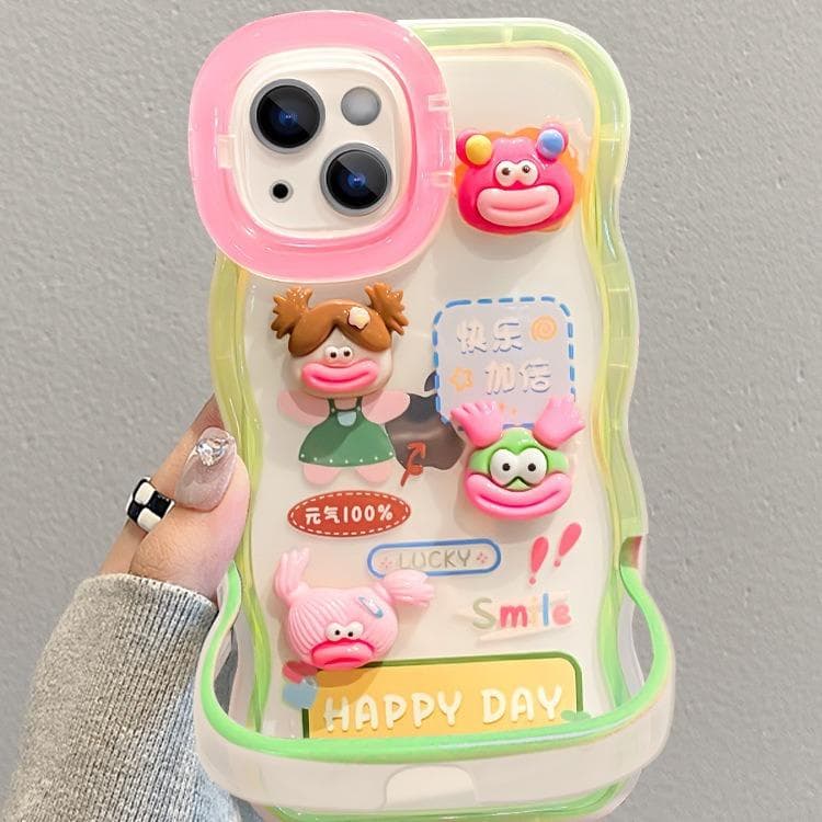 Applicable To Apple 15/14pro Mobile Phone Case IPhone 13 Gradient Funny Doll 12/11 Dual Stand 16 Cute X Redmi K40/K40 Pro