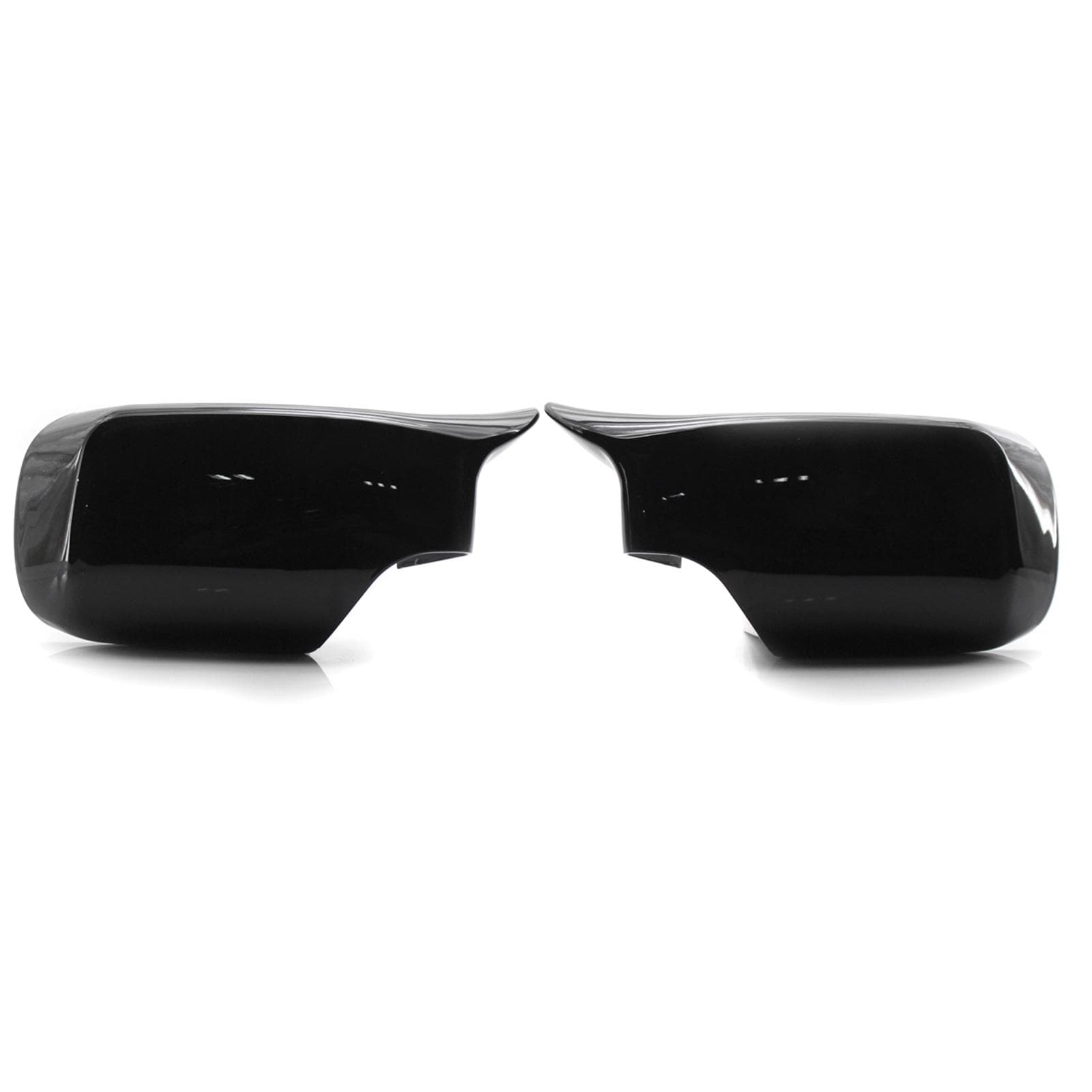 Side Door Mirror Cover Cap L&R Wing Door Rearview Mirror Covers Replacement for BMW E46 19982005 black