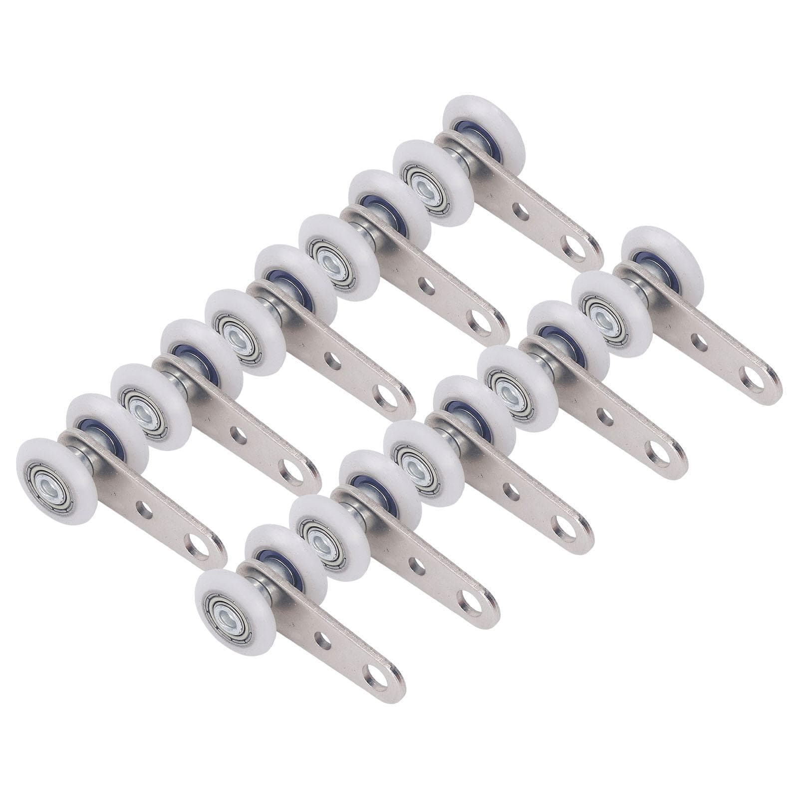 10Pcs Pulley Stainless Steel Nylon Bearing Pulley Block with 2 Nylon Wheel 19mm Diameter 44mm