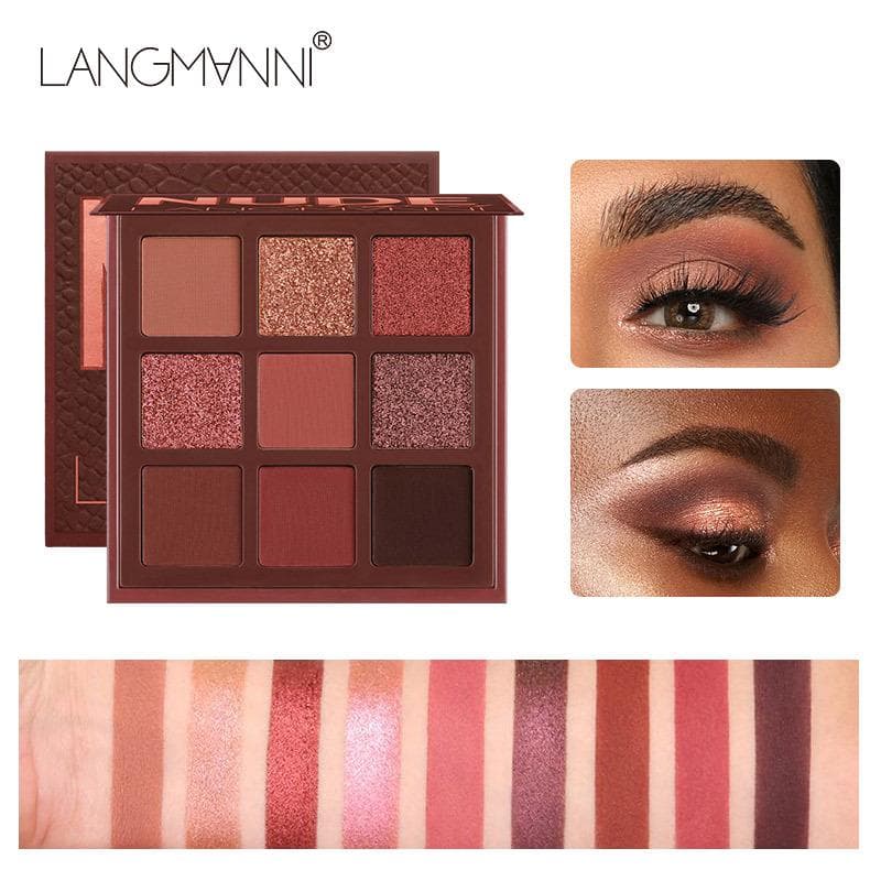 9 Colors Nude Eye Shadow Kit Matte Glitter Eyeshadow Palette Makeup Diamond Glitter Metallic Shiny B