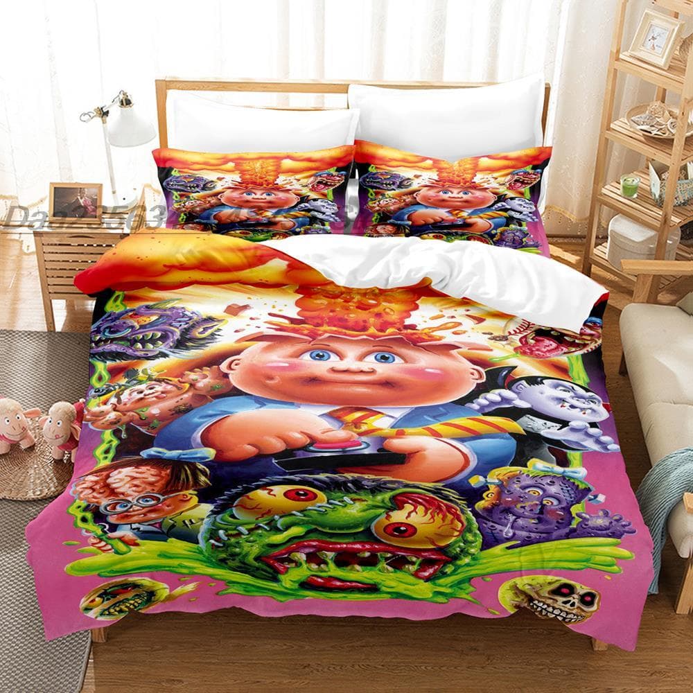 Garbage Pail Kids Bedding Set Single Twin Full Queen King Size Bed Set Teenager Bedroom Sheet set 3D Anime bed sheet set EU Single(135x200cm)