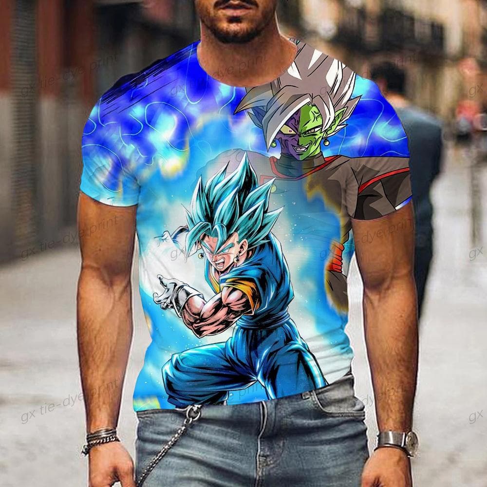 Printed T-shirt Dragon Ball Z Tops Vegeta Goku New Gym Oversized Men's Streetwear Anime Tshirt Valorant Children's Clothes 2024 6XL