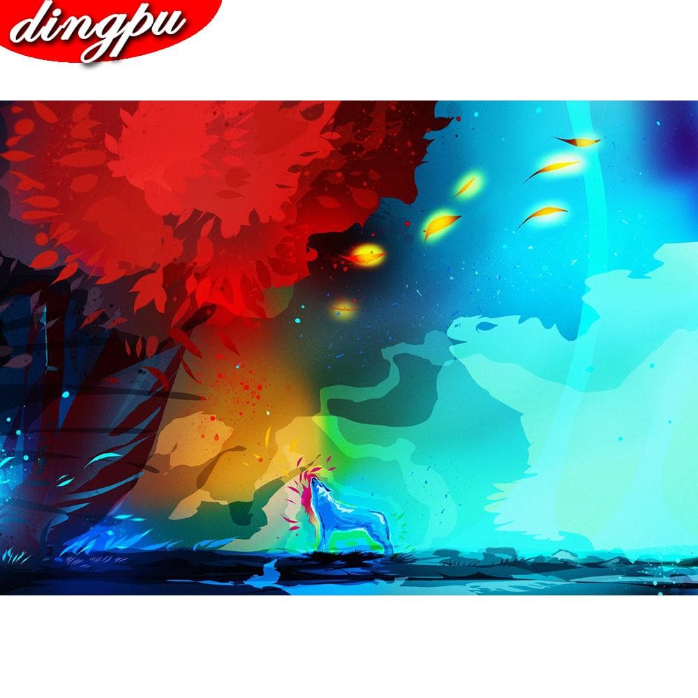 DINGPU Full Round Diamond Painting 5D Diamond Art Embroidery Home Decoration 20X30CM