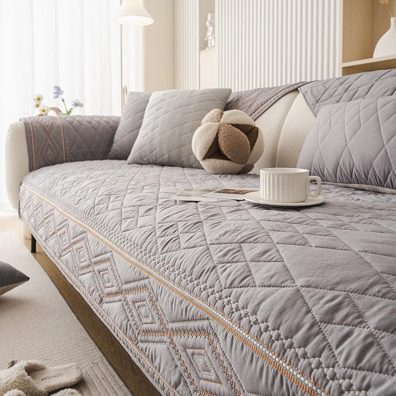 Cream Wind Sofa Cover for Living Room Universal Non-Slip Washed Cotton Sofa Cushion Non-Slip Sofa Cover Home Decor Couch Cover 70x70cm 1pcs