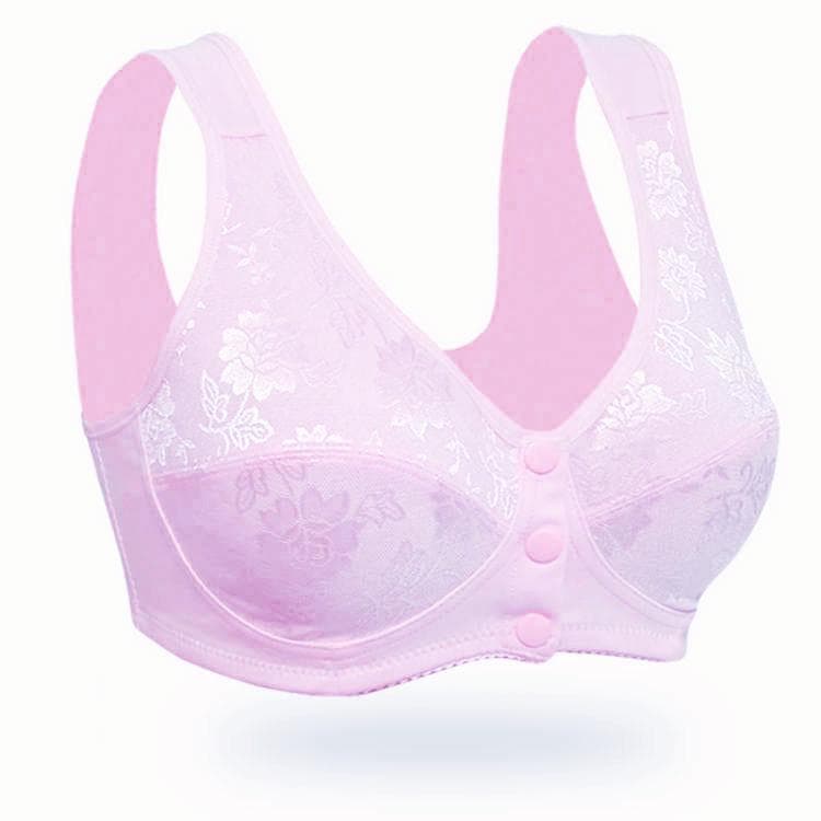 Front Buckle Cotton Bras Women Lingerie Front Close Bra Leisure Comfortble Underwear 90B pink