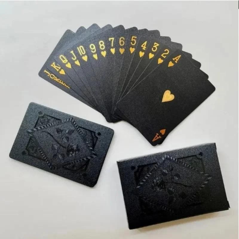 Black Gold Playing Cards Plastic Poker Card Waterproof Poker Suit Creative Magic Props Game Gift Collection black