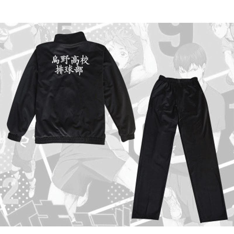 Scione Anime Haikyuu Cosplay Jacket Black Sportswear Karasuno School Volleyball Club Costumes Coat XS