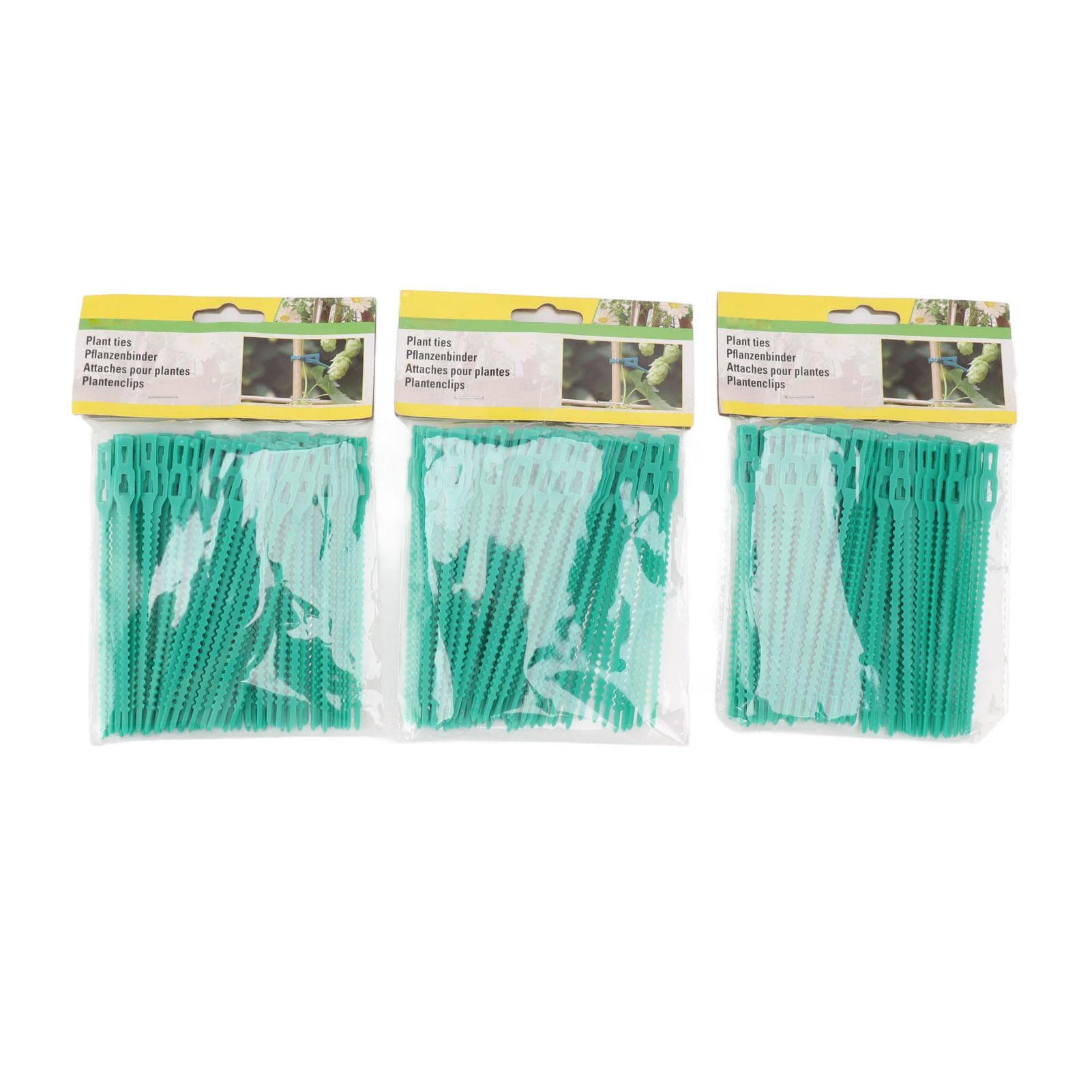 300Pcs Green Zip Garden Soft Tie 13cm Length Reusable Support Soft Wire Vine Zip Garden Tie Set