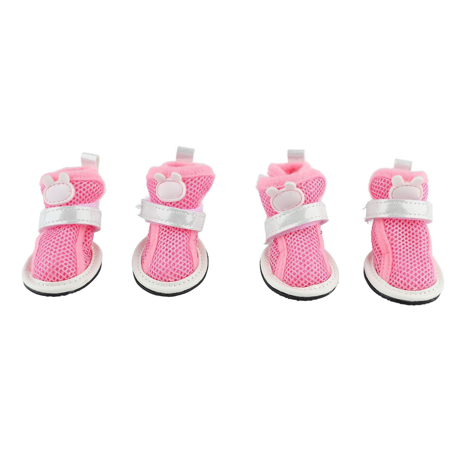 Dog Mesh Shoes Prevent Slip Breathable Lightweight Fashionable Puppy Summer Boots for Bichon Teddy pink