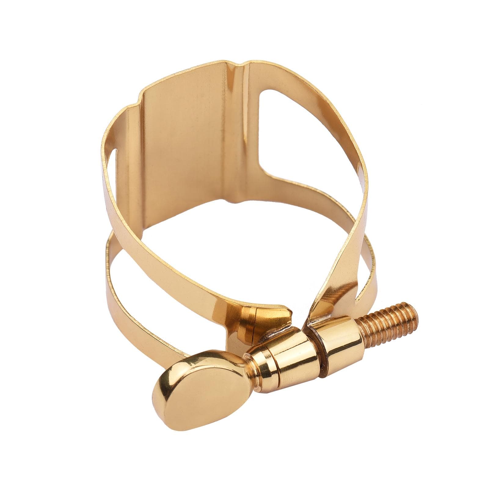 Muslady Single Screw Adjustment Saxophone Ligature Compact Durable Ligature for Tenor Saxophone for tenor saxophone gold
