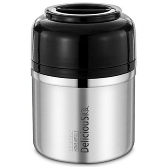 High Quality Double Stainless Steel Thermal Lunch Box Long-term Insulation Bento Box Office School Food Storage Container silver