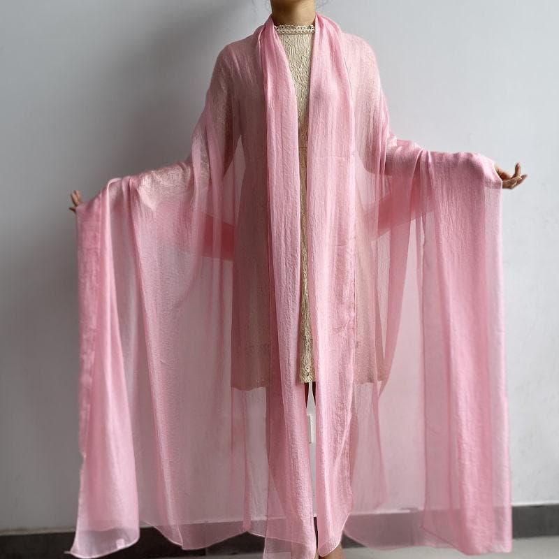 Extra Large Size Shawl Solid Color Scarf Women's Fashion Scarf Chiffon Dance Scarf Sunscreen Beach Towel, Max. size is 3*1.5m (±5-10cm errors) L: 2M* W: 1.5M pink