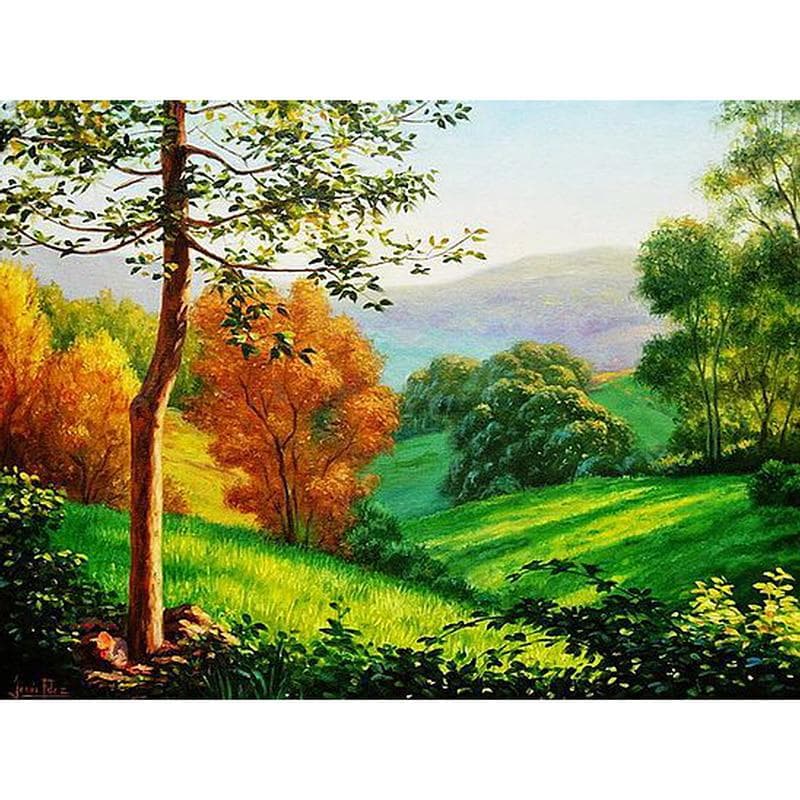 Diamond Painting Landscape Mountain Tree Cross Stitch Full Rhinestones Inlay Embroidery Handcraft 20X30CM