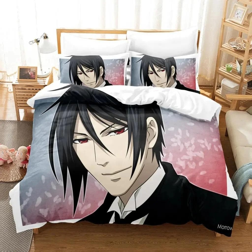 3D Print Anime Black Butler Sebastian Ciel Bedding Set Boys Girls Twin Queen Size Duvet Cover Pillowcase Bed Kids Adult 70x133cm 2pcs