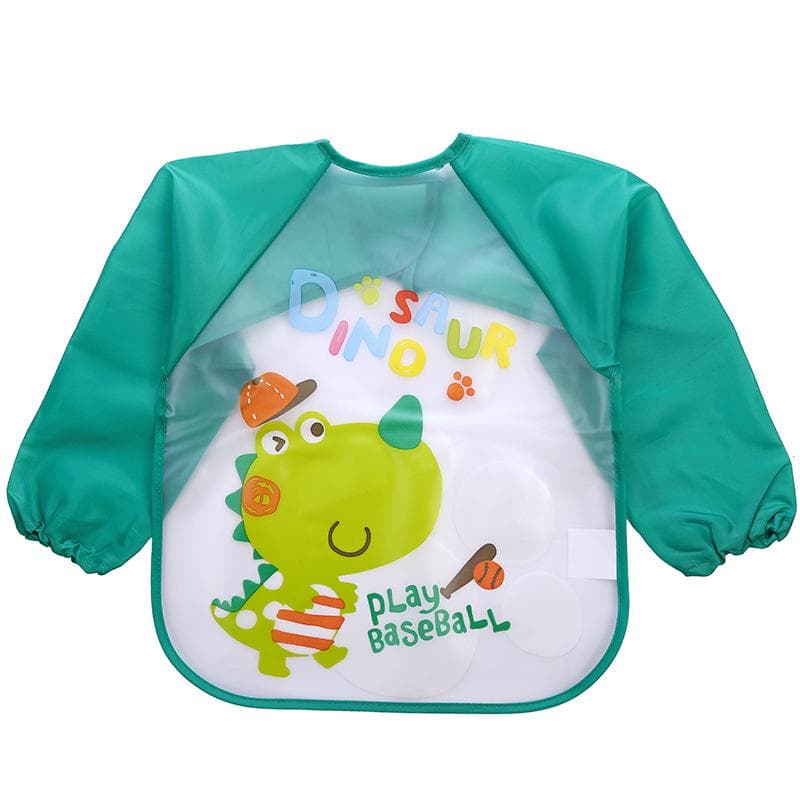 Waterproof Full Sleeve Bibs Children Apron Long Sleeve Feed Smock Bibs Kids Eating Breastplate Cloth