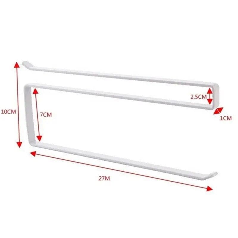Paper Roll Holder Towel Rack Cling Film Storage Rack Bathroom No Punching Storage Rack Hanging Shelf Kitchen Tissue Accessories white