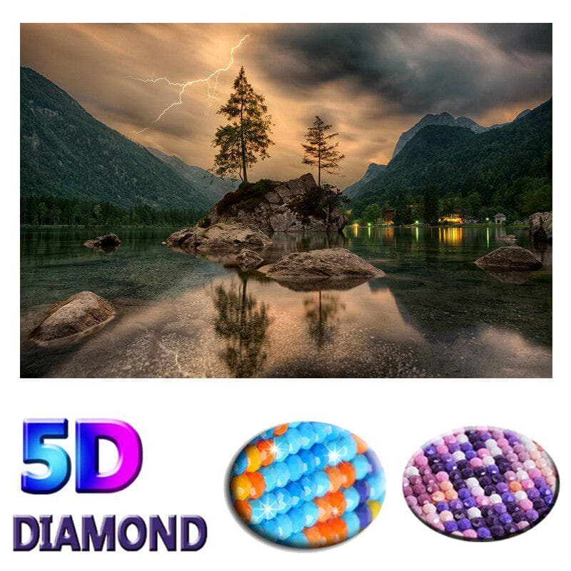 Full Round Drill 5D Diamond Painting Lightning Diamond Embroidery Cross Stitch 20X30CM