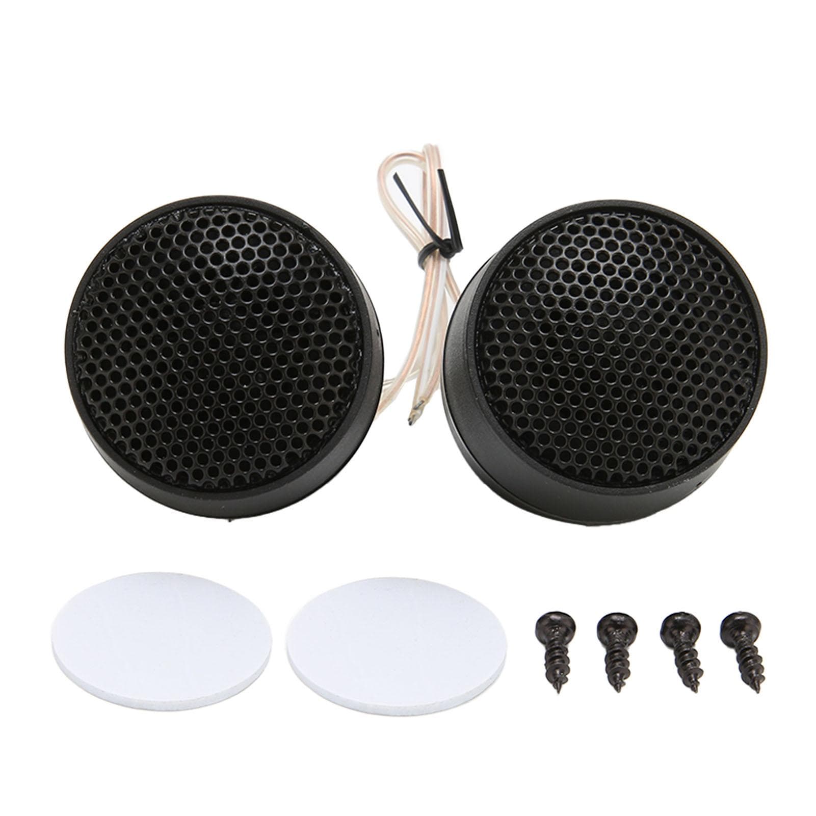 Pair Mini Dome Tweeter 10W 4 Ohm Round Speaker Attachment Black Universal Automobile o System