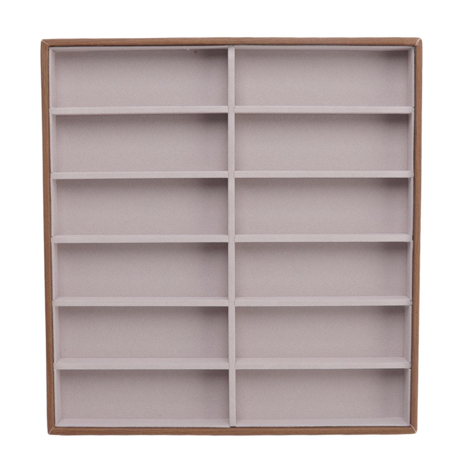 Sunglasses Display Tray PU Wood Grain Sunglasses Storage Case for Home Glasses Store 12 Grids
