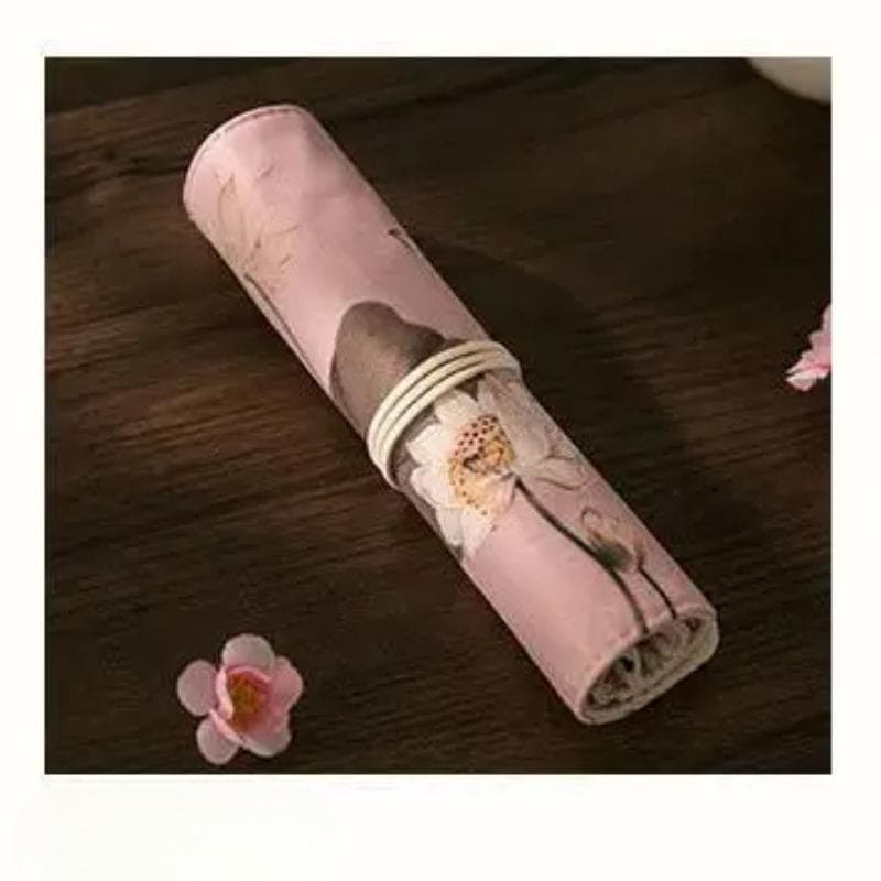 1PCS Palace Style Roll Pen Pouch Creative Pen Storage Stationery Retro Large-Capacity Pen Storage Bag Student School Supplies