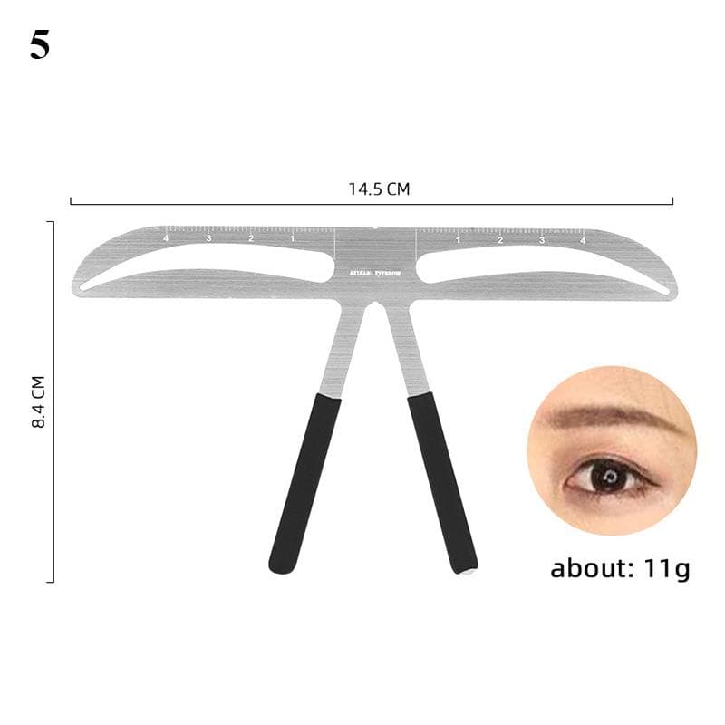Stainless Steel Eyebrow Ruler Eyebrow Stamp Stencil Balance Template Position Measure Tool Eyebrow Shaper Eye Makeup Tools 5