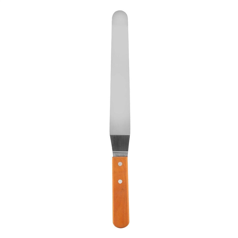 Stainless Steel Spatula with Wooden Handle for Cake Bread Cream Smoother Baking Tool(3#)
