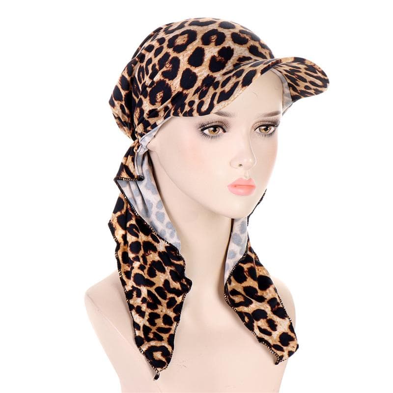 Muslim Women Printed Pre-tied Headscarf Elastic Female Turban Cancer Chemo Hat Hair Loss Cover Head Wrap Headwear Stretch Bandan E