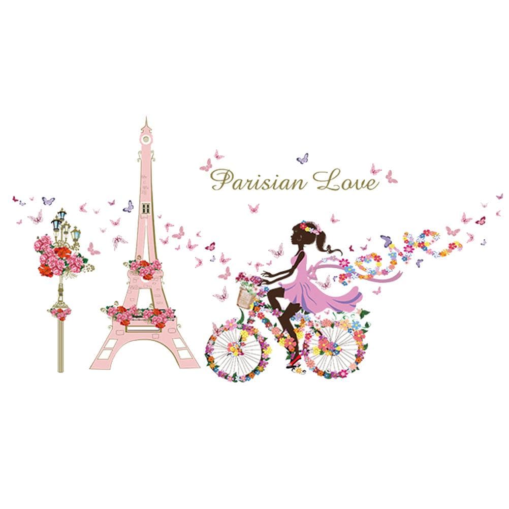 Wall Stickers Paris Eiffel Tower Wall Decal Stickers Repeatable Pasting Wall Decoration for Girls