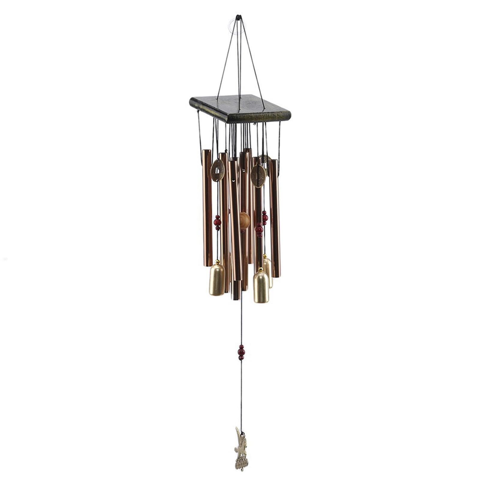 Wind Chimes Aluminum Tube Chimes Copper Cash & Horse Windbells for Home Garden Yard Patio Decor multicolour