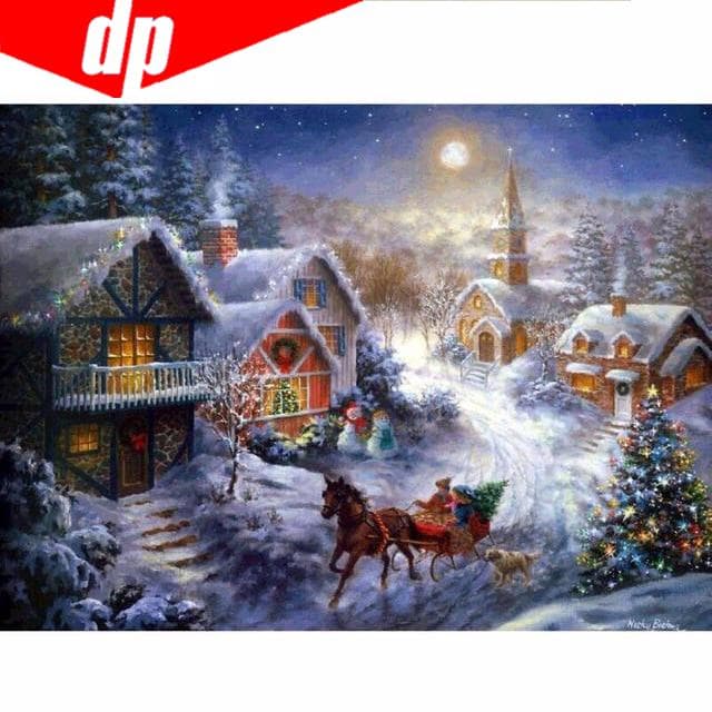 House Home Decor 5D DIY Diamond Painting Resin Round Dril Cut Diamond Diamond Embroidery 20X30