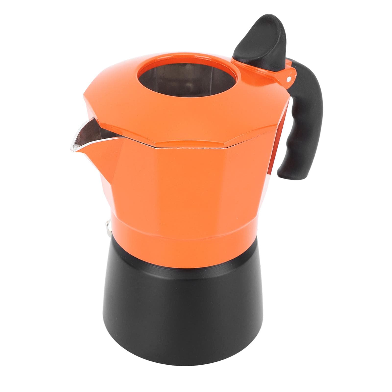 Moka Pot Stovetop Coffee Pot 2 Valve Aluminium Alloy Heat Resistant Heat Insulation Coffee Maker 300ml 6 Cups