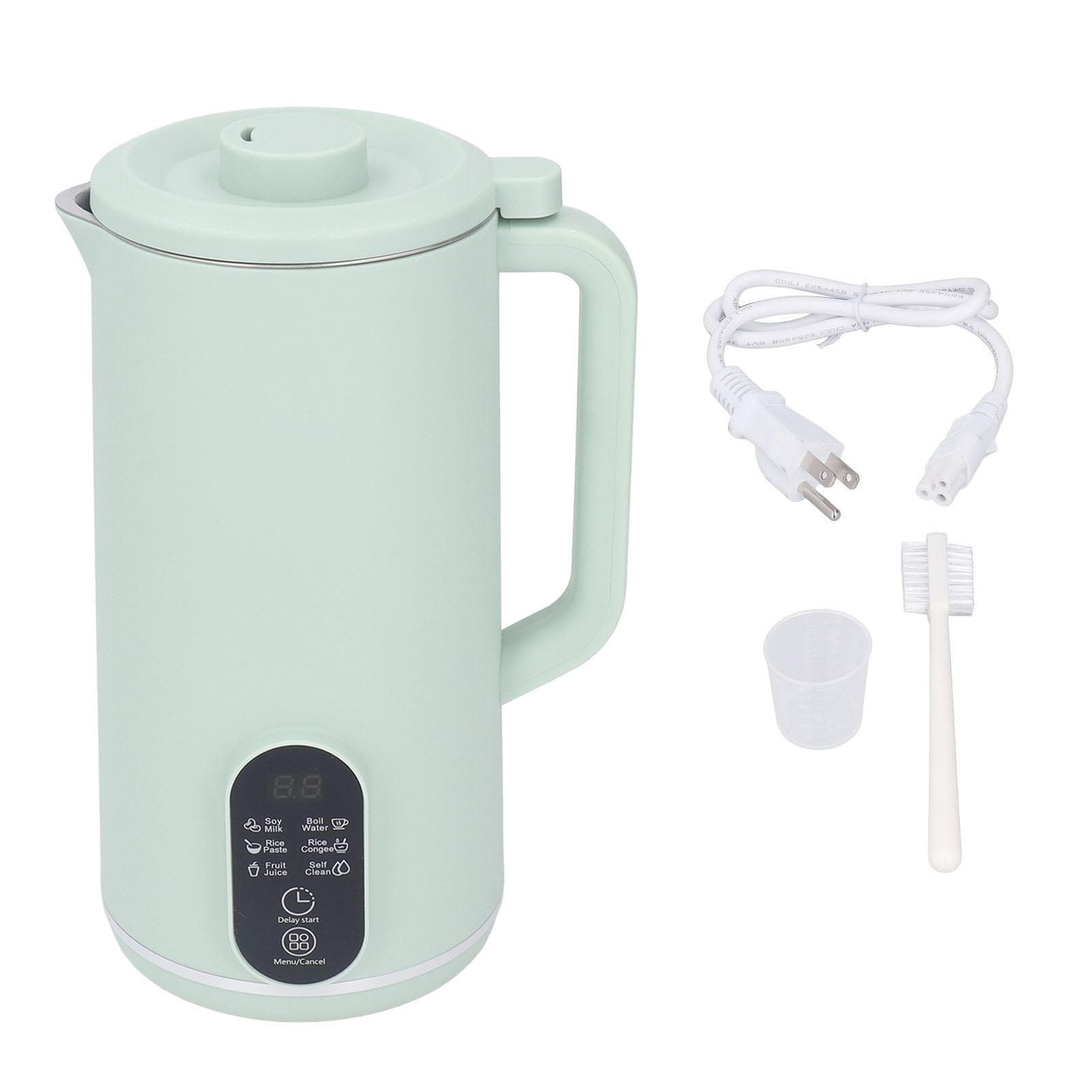 Household Soy Milk Blender Machine Multi Functional Free Boiling and Filtering Automatic Countertop US Plug 110V green