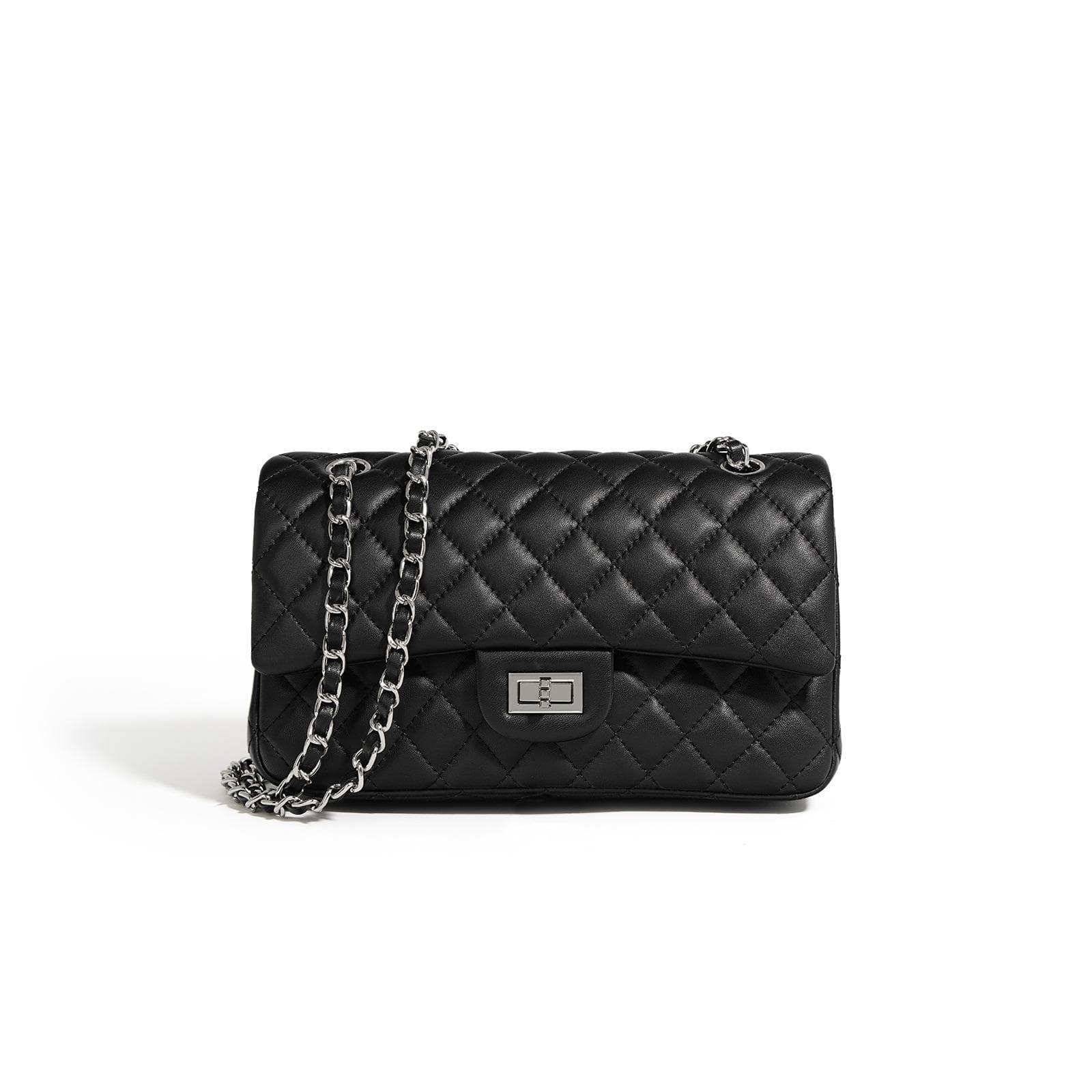 Top Layer Sheepskin Small Fragrance Style Bag Women's Bag Textured One-shoulder Crossbody Bag Diamond Chain Bag